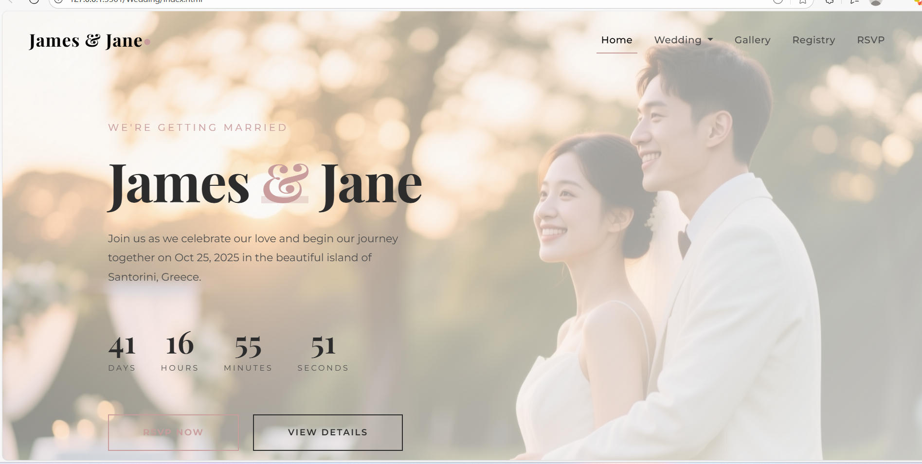 Modern Wedding Website